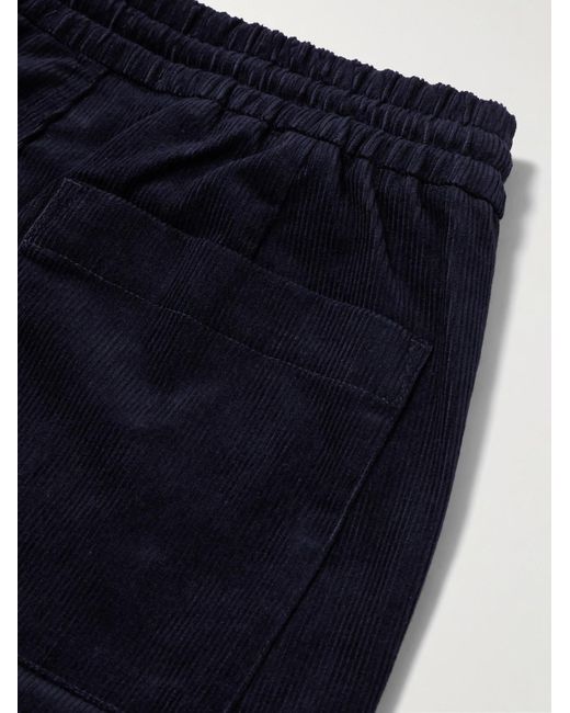 Mr P. Blue Edwin Tapered Cotton-corduroy Drawstring Trousers for men
