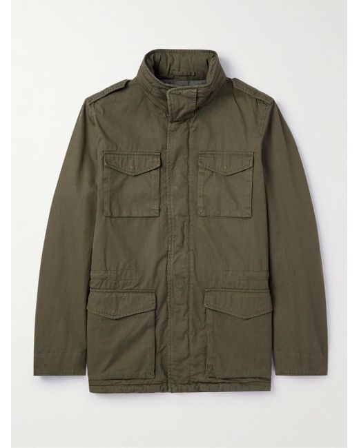Herno Green Tigri Cotton-gabardine Hooded Field Jacket for men