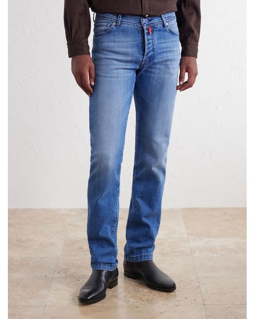 Kiton Blue Straight-Leg Jeans for men