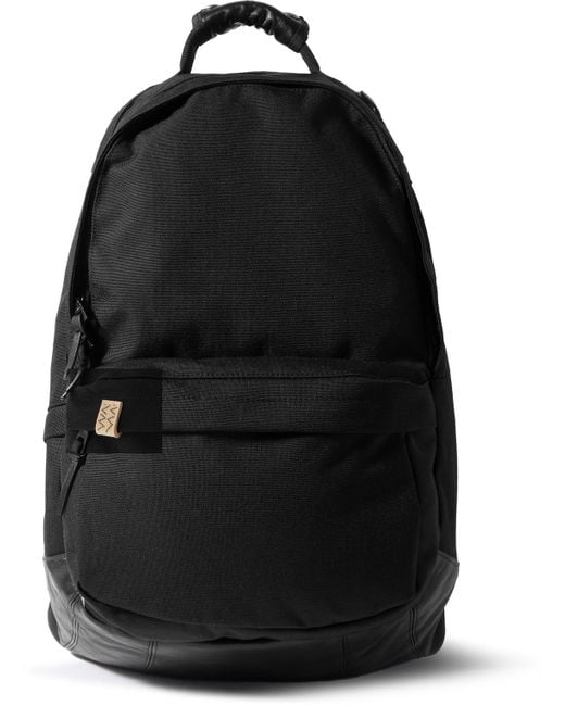Visvim Black Faux Leather-trimmed Cordura® Backpack for men