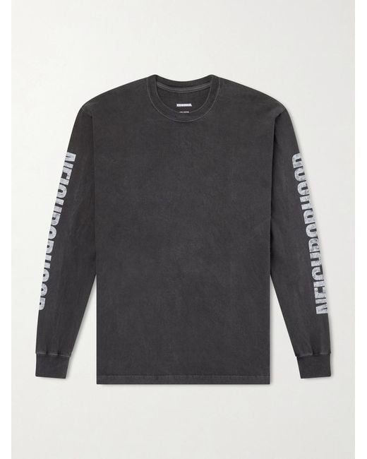 Neighborhood Gray Logo-Print Cotton-Jersey T-Shirt for men