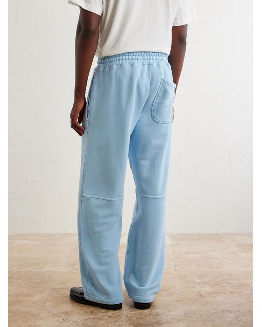 CHERRY LA Blue Cotton-Fleece Drawstring Sweatpants for men