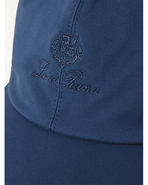 Loro Piana Baseballkappe aus Storm-System®-Shell mit Logostickerei in Blue für Herren