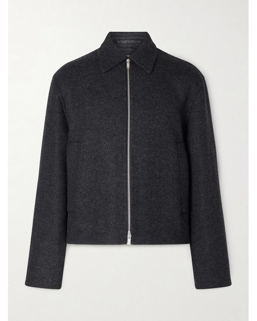 Jil Sander Blue Virgin Wool Blouson Jacket for men