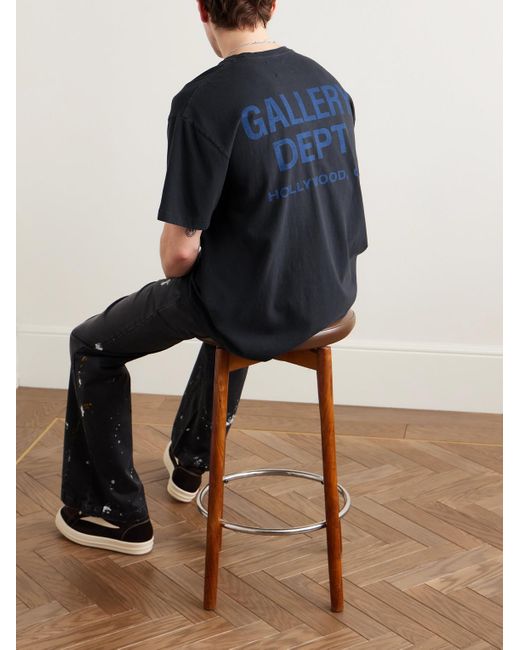 GALLERY DEPT. Blue Souvenir Logo-Print Cotton-Jersey T-Shirt for men