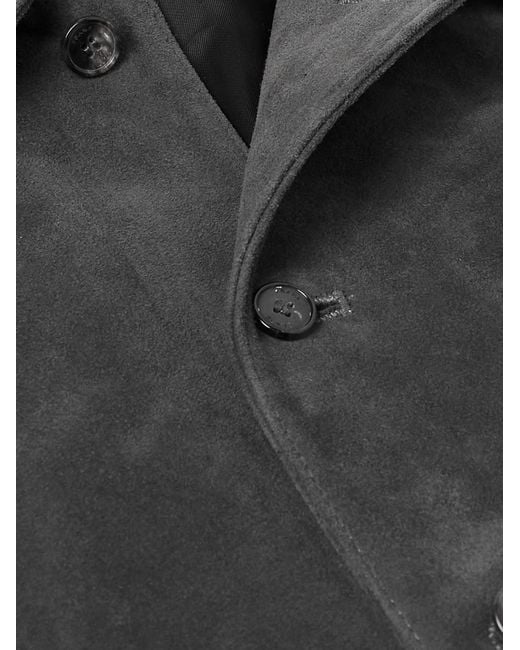 FRAME Gray Suede Bomber Jacket for men