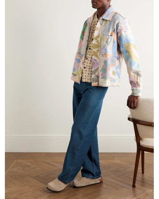 Jeans A Gamba Larga di STORY mfg. in Blue da Uomo