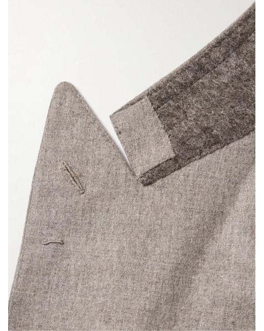 Umit Benan Gray Double-breasted Wool-blend Suit Jacket for men