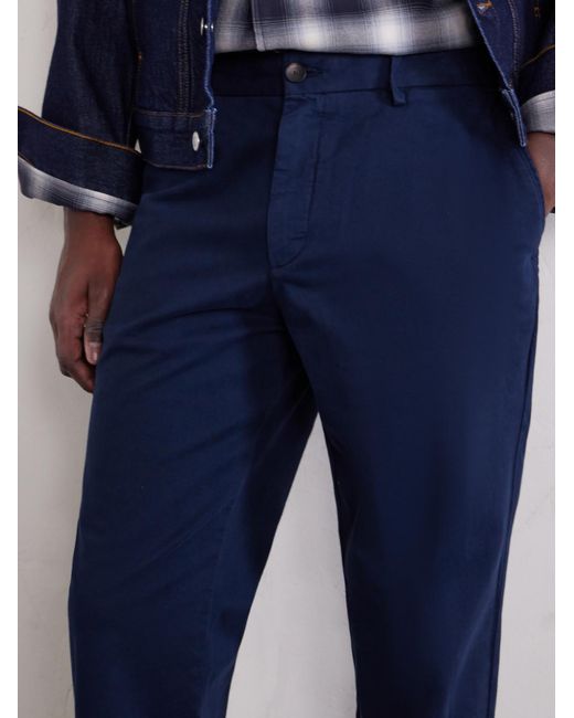 Mr P. Blue Straight-Leg Organic Cotton-Blend Chinos for men