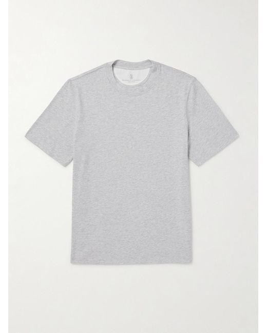 Brunello Cucinelli White Cotton-Jersey T-Shirt for men