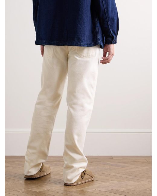 Blue Blue Japan White Straight-leg Sashiko Cotton Trousers for men