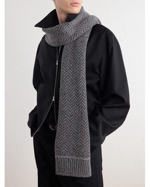 Gabriela Hearst Gray Stanza Logo-Appliquéd Cashmere Scarf for men