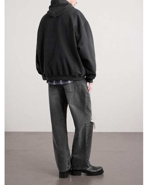 Vetements Blue Paris Tourist Printed Cotton-blend Jersey Hoodie for men