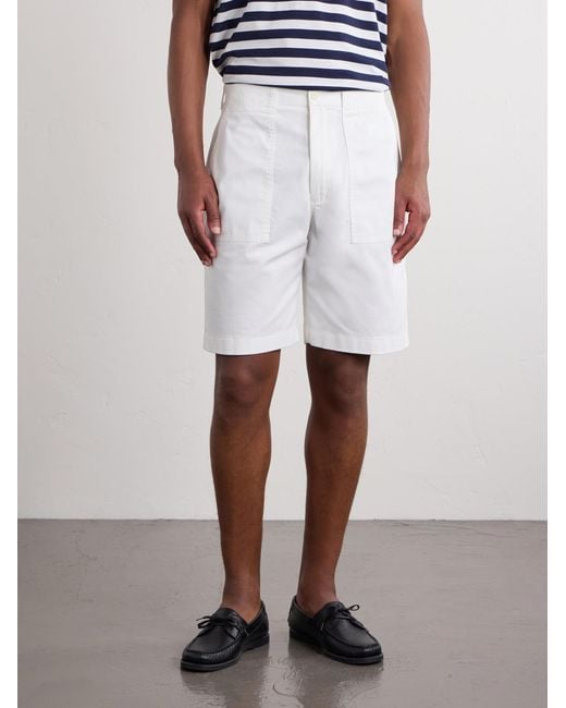 Ralph Lauren White Straight-Leg Stretch-Cotton Twill Shorts for men