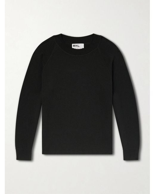 Margaret Howell Black Mhl. Merino Wool Sweatshirt for men