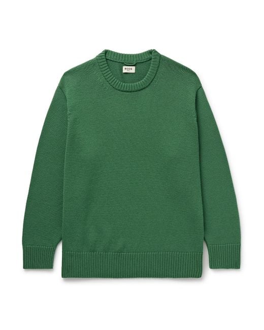 Bode Green Juniper Merino Wool Sweater for men