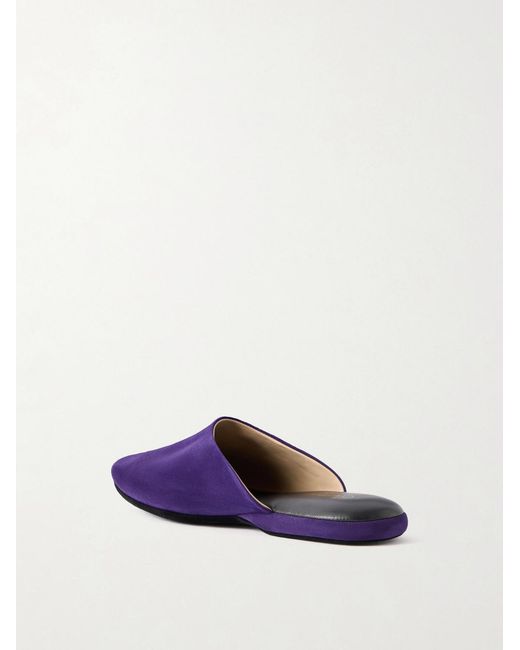 Charvet Purple Suede Slippers for men