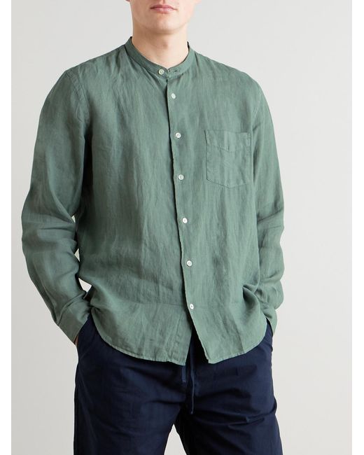 Hartford Green Premium Pat Grandad-collar Linen Shirt for men