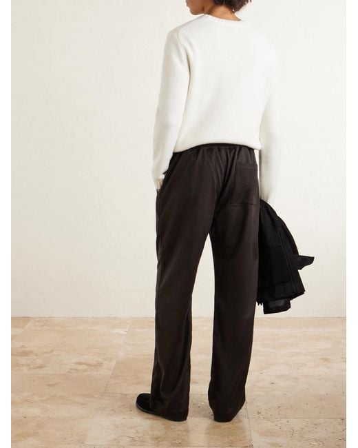 Saman Amel Black Straight-Leg Cashmere Drawstring Trousers for men