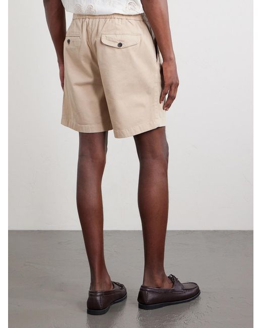 Mr P. Natural Straight-leg Garment-dyed Organic Cotton-blend Twill Shorts for men