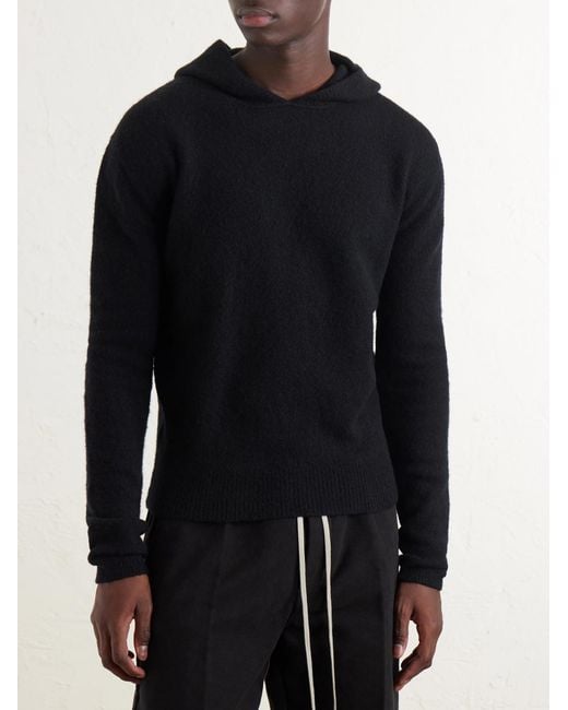 Rick Owens Blue Cashmere-blend Hoodie for men