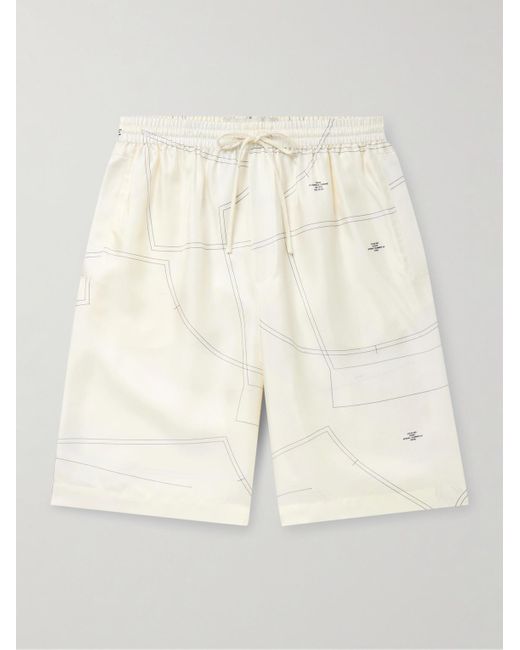 Rohe Natural Straight-leg Printed Silk-twill Drawstring Shorts for men