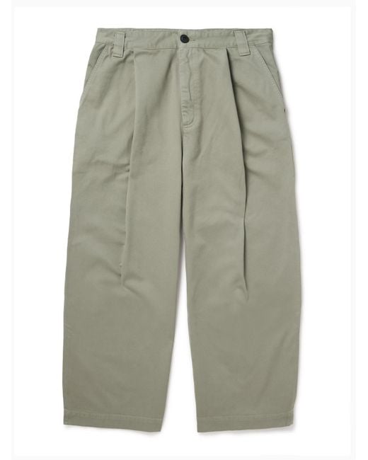 Agolde Green Gaius Tapered Pleated Regenerative Cotton-Twill Chinos for men