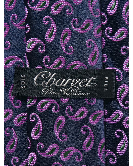 Charvet Blue 8.5cm Paisley-jacquard Silk Tie for men