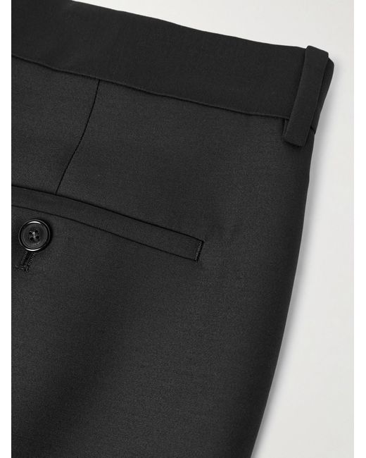 Loewe Black Straight-Leg Wool And Silk-Blend Tuxedo Trousers for men