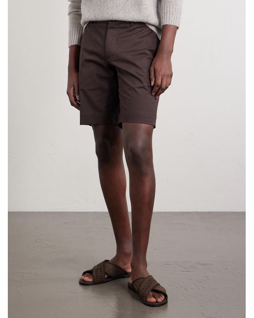 Slowear Brown Slim-Fit Cotton-Blend Gabardine Chino Shorts for men