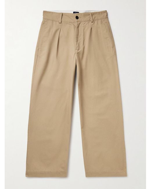 Noah NYC Weit geschnittene Hose aus Baumwoll-Twill mit Falten in Natural für Herren