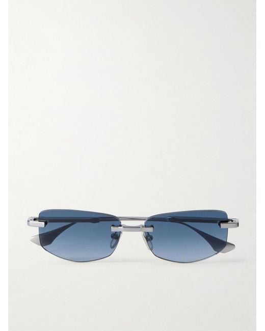 Dita Eyewear Blue Trysim.75 Square-Frame-Tone Titanium Sunglasses for men