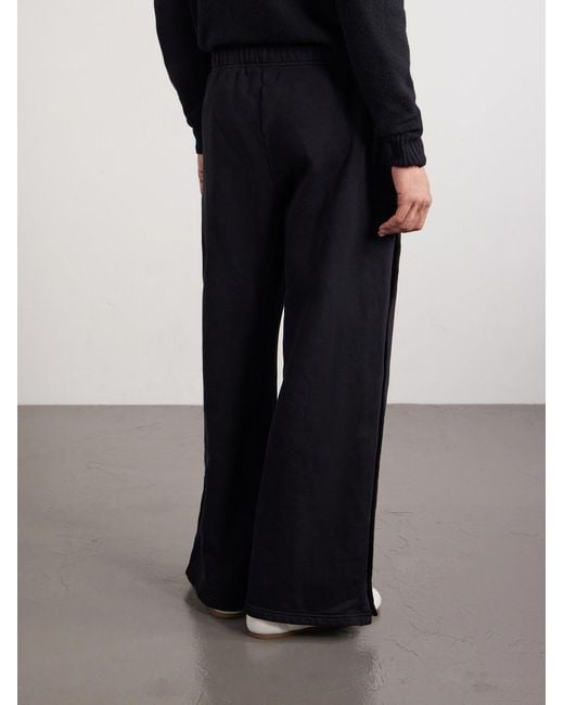 Les Tien Blue Heavyweight Wide-Leg Structured-Fleece Cotton-Jersey Sweatpants for men