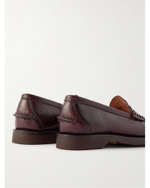 Visvim Brown Fabro Folk Leather Penny Loafers for men