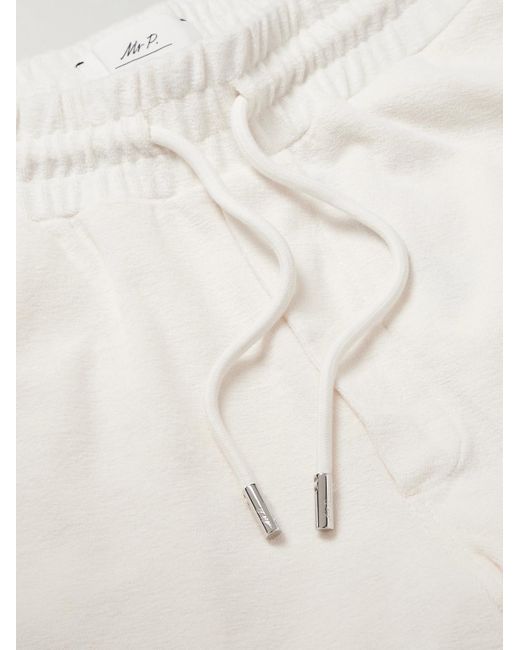 Mr P. Natural Straight-leg Organic Cotton-terry Drawstring Shorts for men