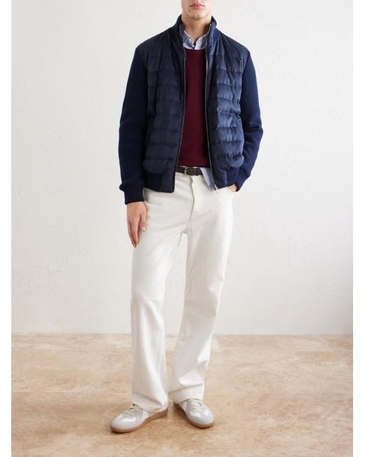 Herno Blue Quilted Twill Down Jacket for men