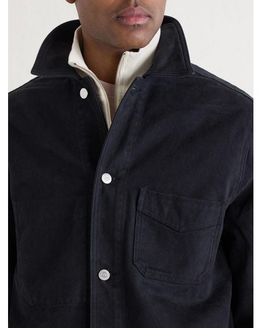 Drake's Blue Denim Chore Jacket for men