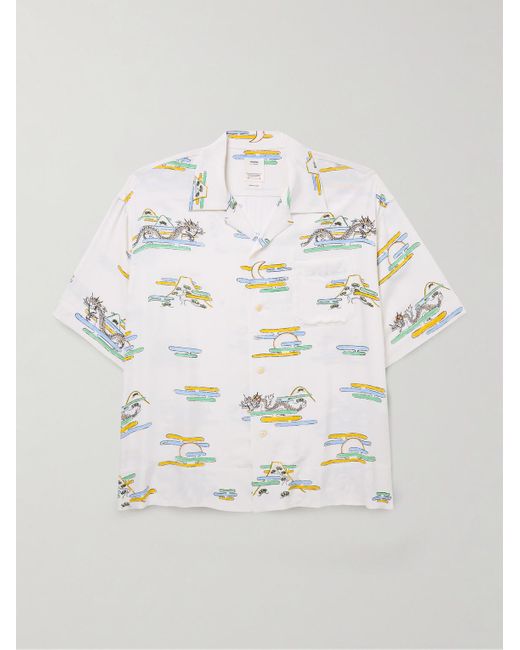 Visvim Natural Copa Camp-collar Printed Crepe Shirt for men