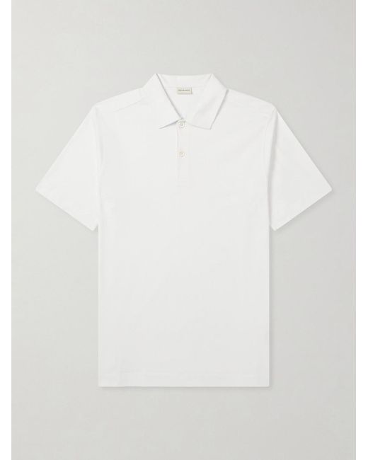 Dries Van Noten White Cotton-Jersey Polo Shirt for men