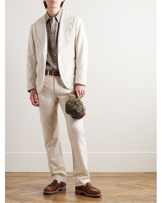 RRL Natural Saunders Straight-leg Cotton And Linen-blend Suit Trousers for men