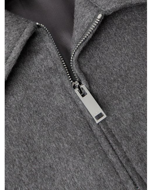 Slowear Gray Incotex Montedoro Brushed Wool-Blend Bomber Jacket for men