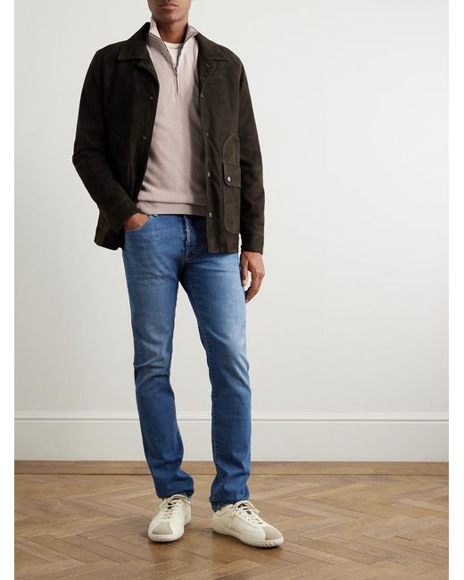 Slowear Natural Zanone Slim-fit Cotton Zip-up Sweater for men
