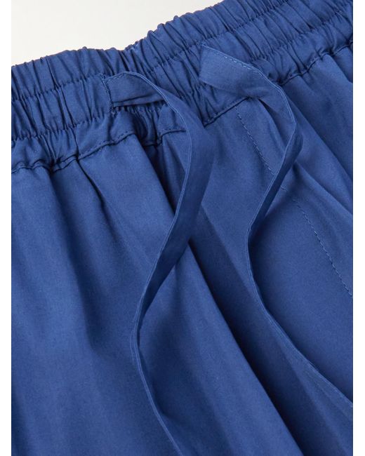Umit Benan Julian gerade geschnittene Shorts aus Baumwollpopeline mit Kordelzugbund in Blue für Herren