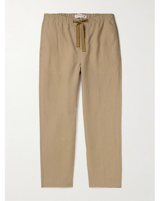 Orlebar Brown Natural Alex Tapered Linen Drawstring Trousers for men