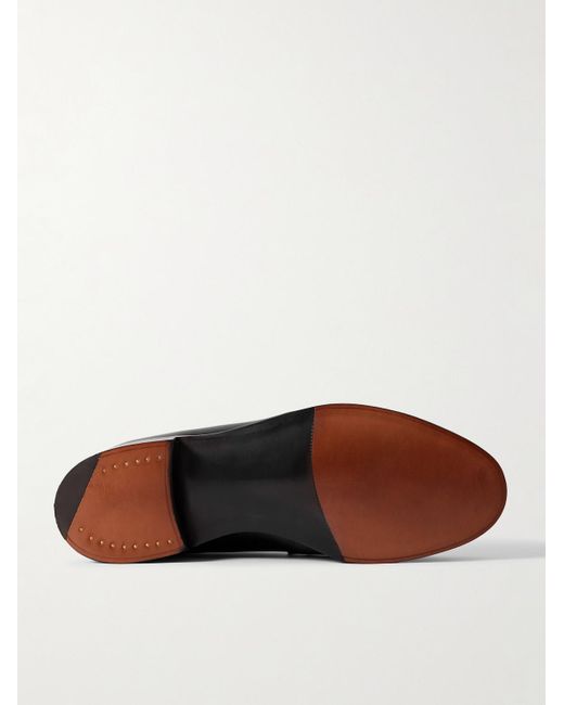 Drake's Black Charles Leather Penny Loafers for men