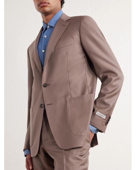 Canali Brown Kei Wool Suit Jacket for men