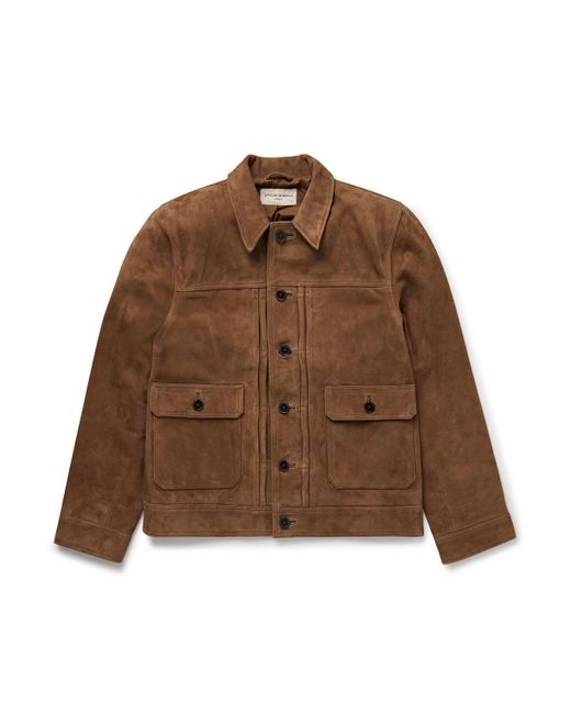 Officine Generale Brown Lazlo Suede Jacket for men