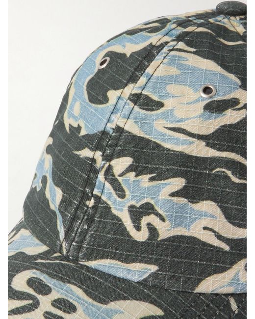 Acne Green Carliy Logo-Embroidered Camouflage-Print Cotton-Ripstop Baseball Cap