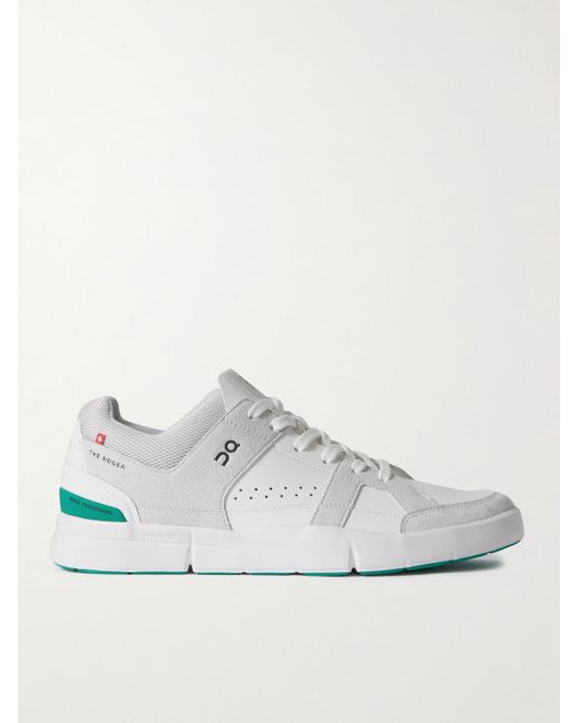 On White The Roger Clubhouse Faux Suede And Mesh-trimmed Faux Leather Sneakers for men