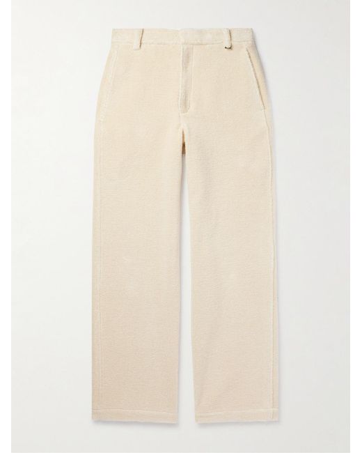 Jacquemus Natural Straight-Leg Cotton-Terry Trousers for men